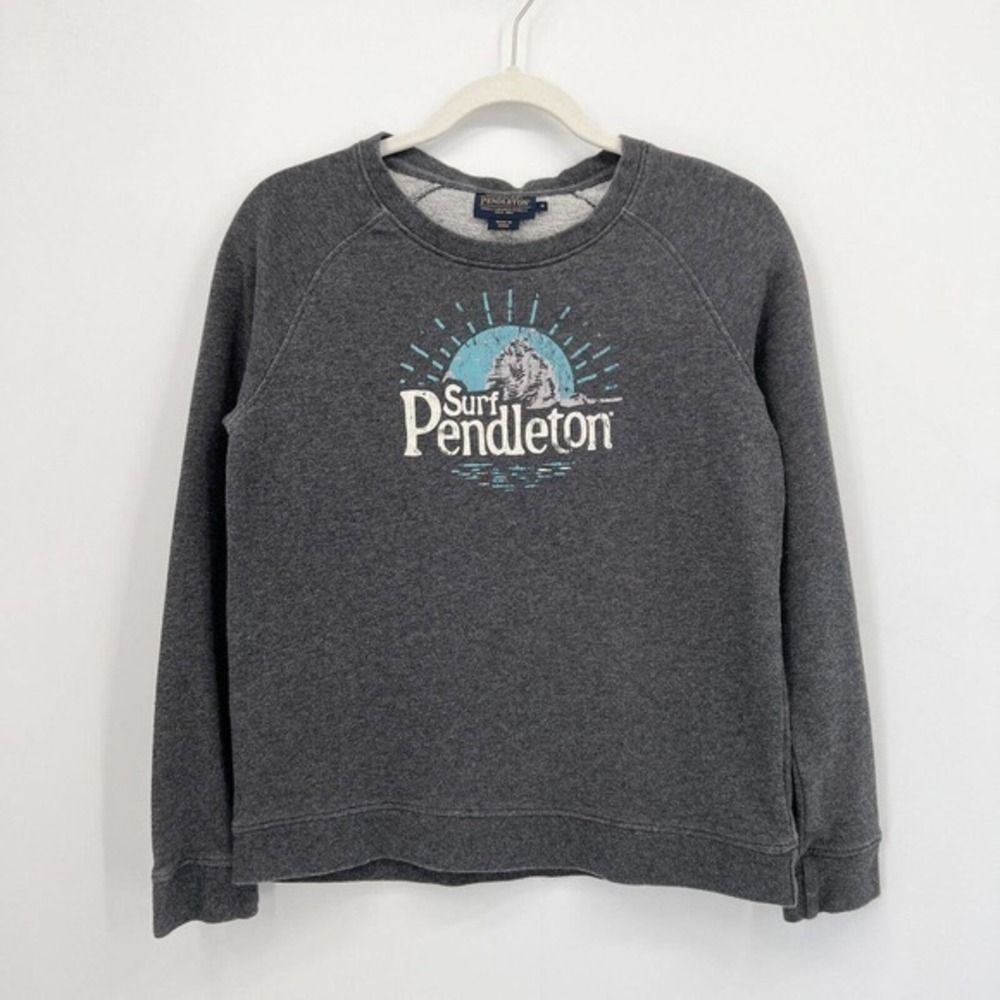 Pendleton Sweatshirt Womens Small Heathered Gray Surf Beach Casual Pullover